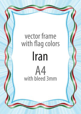Çerçeve ve şerit sınır Iran bayrağının renkleri ile
