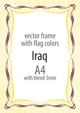 Çerçeve ve kenarlık Şerit'in Irak bayrağının renkleri