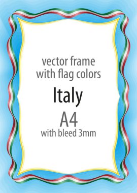 Çerçeve ve şerit kenarlığını İtalya bayrağının renkleri ile