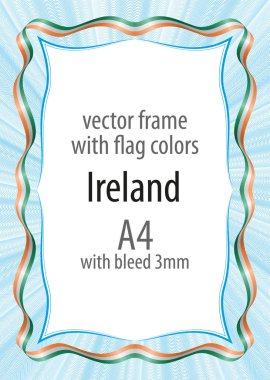 Çerçeve ve şerit kenarlığını İrlanda bayrağı renkleri ile