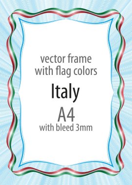 Çerçeve ve şerit kenarlığını İtalya bayrağının renkleri ile