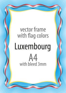 Çerçeve ve şerit kenarlığını Lüksemburg fla renkleri ile