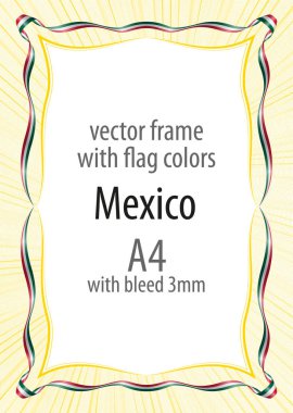 Çerçeve ve şerit sınır Meksika bayrak renkleri ile