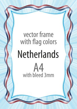 Çerçeve ve şerit kenarlığını Hollanda fl renkleri ile