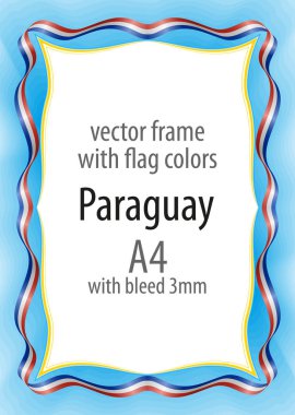 Çerçeve ve şerit sınır Paraguay bayrağının renkleri ile