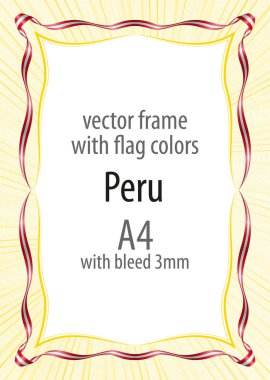 Çerçeve ve şerit kenarlığını Peru bayrak renkleri ile
