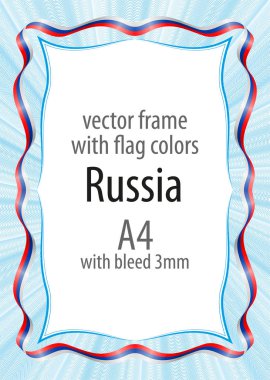 Çerçeve ve şerit sınır Rusya bayrak renkleri ile