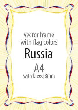 Çerçeve ve şerit sınır Rusya bayrak renkleri ile