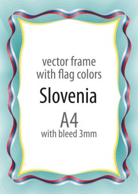 Çerçeve ve şerit kenarlığını Slovenya bayrak renkleri ile