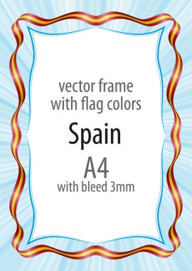 Çerçeve ve şerit kenarlığını İspanya bayrağının renkleri ile