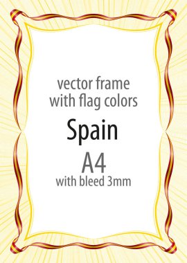 Çerçeve ve şerit kenarlığını İspanya bayrağının renkleri ile