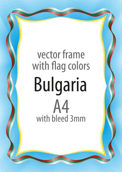 Çerçeve ve şerit kenarlığını Bulgaristan bayrak renkleri ile