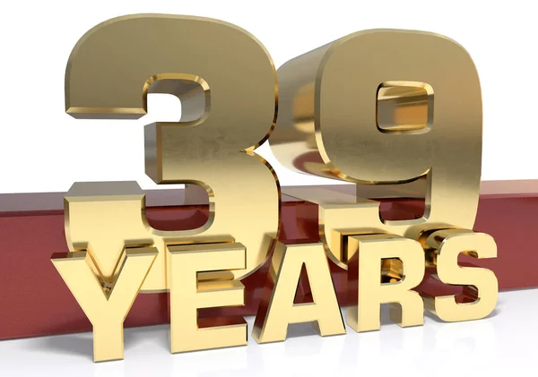 Goldene Zahl neununddreißig und das Wort des Jahres. 3D-Illustrationen — Stockfoto