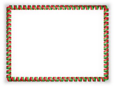 Çerçeve ve Burkina Faso bayrak ile şerit kenarlığını. 3D çizim