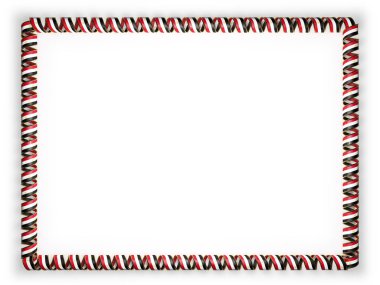 Çerçeve ve şerit altın ipten kenar Mısır bayrağı kenarlığını. 3D çizim