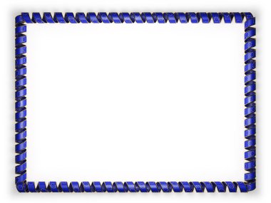 Çerçeve ve şerit altın ipten kenar Avrupa Birliği bayrağı kenarlığını. 3D çizim