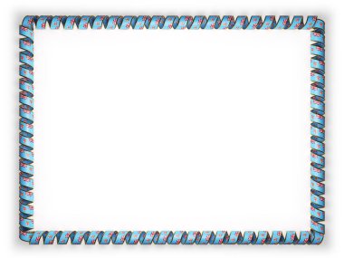 Çerçeve ve şerit altın ipten kenar Fiji bayrağı kenarlığını. 3D çizim