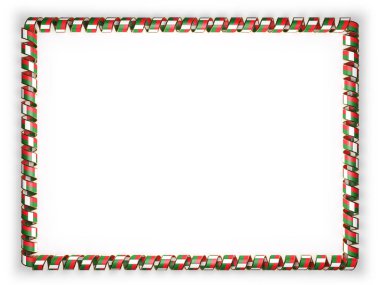 Çerçeve ve şerit altın ipten kenar Madagaskar bayrağı kenarlığını. 3D çizim