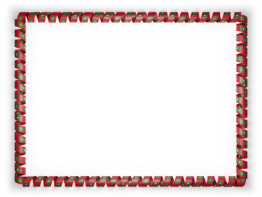 Çerçeve ve şerit Maldivler bayrağının kenarlığını. 3D çizim