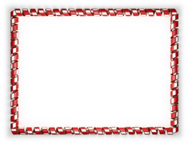 Çerçeve ve şerit altın ipten kenar Peru bayrağı kenarlığını. 3D çizim