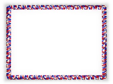 Çerçeve ve Filipinler bayrağı ile şerit kenarlığını. 3D çizim