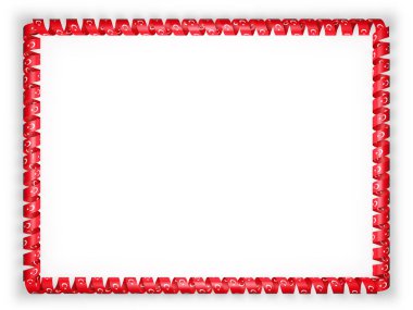 Çerçeve ve kurdele ile Türkiye bayrak kenarlığını. 3D çizim