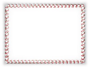 Çerçeve ve kurdele ile Devlet California bayrağı, ABD sınır. 3D çizim