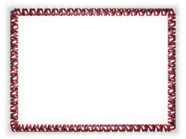 Çerçeve ve devlet Georgia bayrak, ABD, altın ipten kenar şeritle kenarlığını. 3D çizim