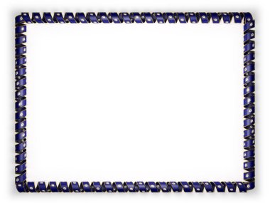 Çerçeve ve şerit bayrağıyla bağlantılı olarak altın ipten kenar devlet Kentucky, ABD, kenarlığını. 3D çizim