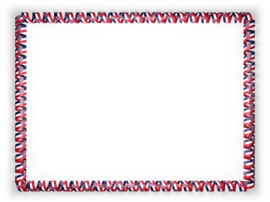 Çerçeve ve kurdele ile Devlet Mississippi bayrağı, ABD sınır. 3D çizim