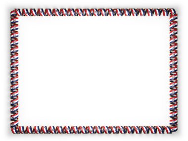 Çerçeve ve şerit bayrağıyla bağlantılı olarak altın ipten kenar Devlet Missouri, ABD, kenarlığını. 3D çizim