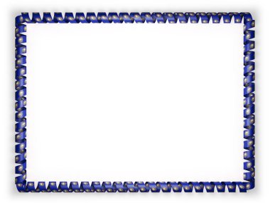 Çerçeve ve kurdele ile Devlet New Hampshire bayrağı, ABD sınır. 3D çizim