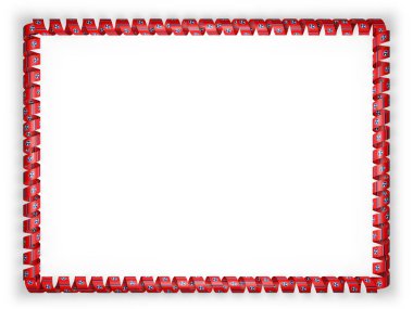 Çerçeve ve kurdele ile Devlet Tennessee bayrağı, ABD sınır. 3D çizim