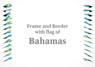 Çerçeve ve Bahamalar bayrağı ile sınır. 3D çizim