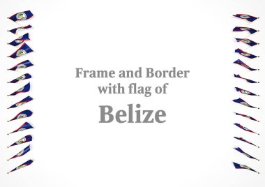 Çerçeve ve Belize bayrağı ile sınır. 3D çizim