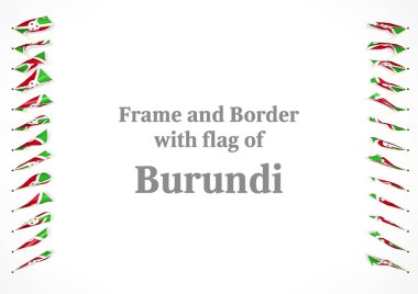 Çerçeve ve Burundi bayrağı ile sınır. 3D çizim