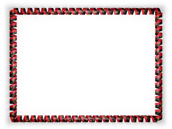 Frame en de rand van lint met de vlag van Angola. 3D illustratie — Stockfoto