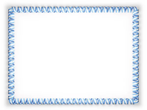 Πλαίσιο και στα σύνορα της κορδέλας με τη σημαία theargentina. 3D απεικόνιση — Φωτογραφία Αρχείου