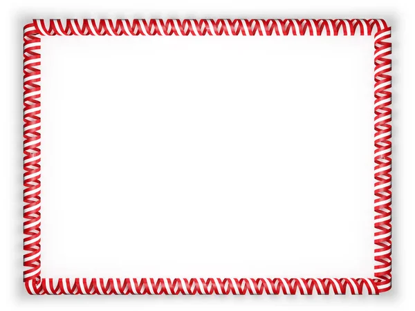 Çerçeve ve kurdele ile Avusturya bayrağı kenarlığını. 3D çizim — Stok fotoğraf