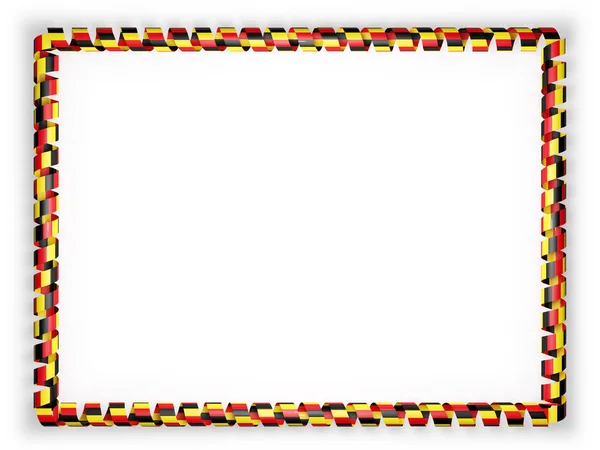 框架和比利时国旗丝带系的边界。3d 图 — 图库照片