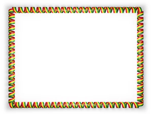 框架和玻利维亚国旗丝带系的边界。3d 图 — 图库照片