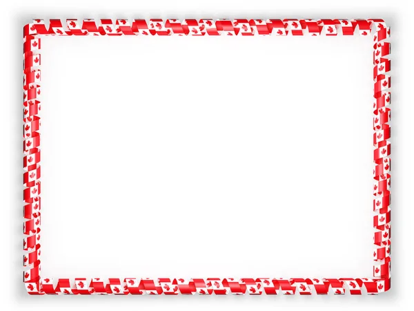 Frame en de rand van lint met de vlag van Canada. 3D illustratie — Stockfoto