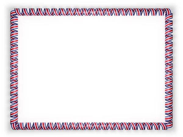 Moldura e borda de fita com a bandeira da Costa Rica. ilustração 3d — Fotografia de Stock