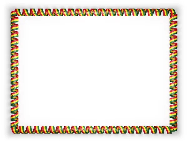 框架和加纳国旗丝带系的边界。3d 图 — 图库照片