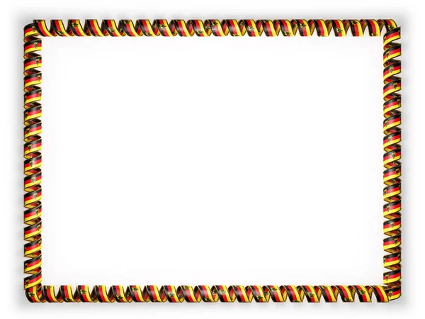 框架和丝带系德国国旗，从金绳磨边的边框。3d 图 — 图库照片