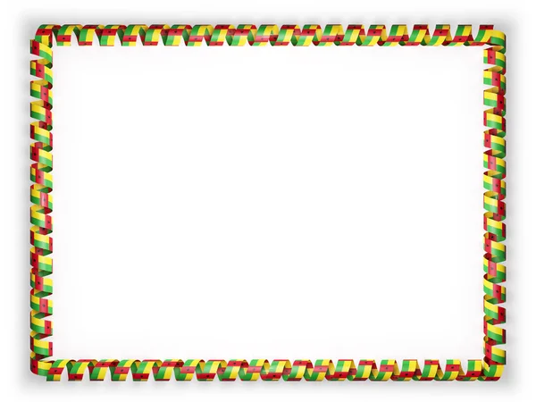 框架和几内亚比绍国旗丝带系的边界。3d 图 — 图库照片