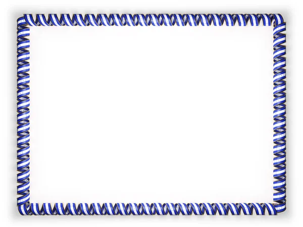 Πλαίσιο και στα σύνορα της κορδέλας με την σημαία της Ονδούρας, μπορντούρα από το χρυσό σκοινί. 3D απεικόνιση — Φωτογραφία Αρχείου