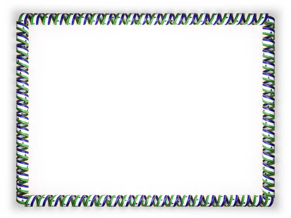 框架和莱索托国旗，从金绳磨边丝带系的边界。3d 图 — 图库照片