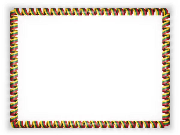 框架和立陶宛国旗丝带系的边界。3d 图 — 图库照片
