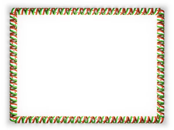 Çerçeve ve şerit altın ipten kenar Nijer bayrağı kenarlığını. 3D çizim
